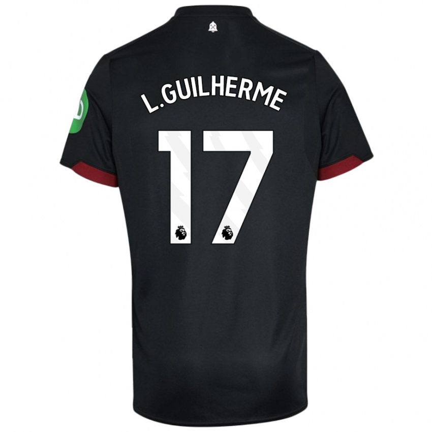 Kinder Luis Guilherme #17 Schwarz Weiß Auswärtstrikot Trikot 2024/25 T-Shirt