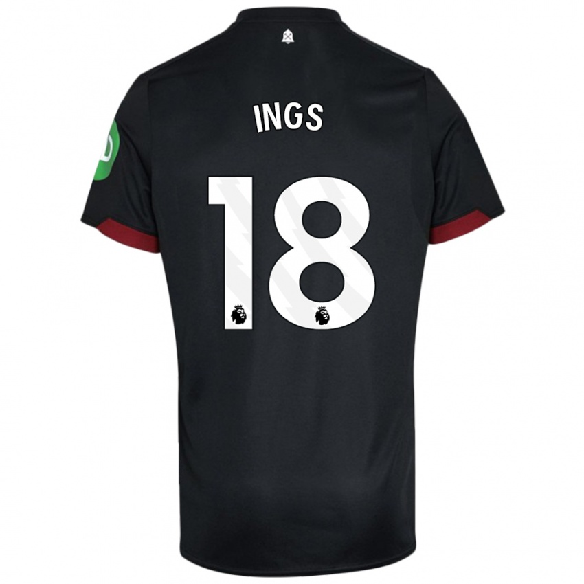 Kinder Danny Ings #18 Schwarz Weiß Auswärtstrikot Trikot 2024/25 T-Shirt