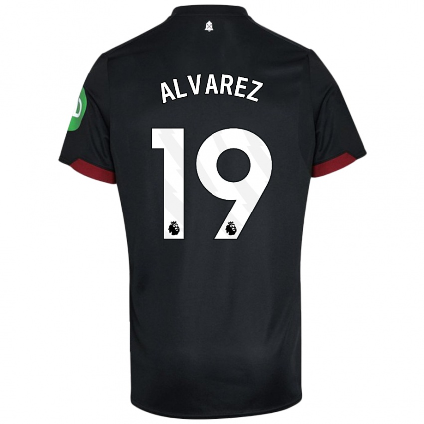 Kinder Edson Alvarez #19 Schwarz Weiß Auswärtstrikot Trikot 2024/25 T-Shirt