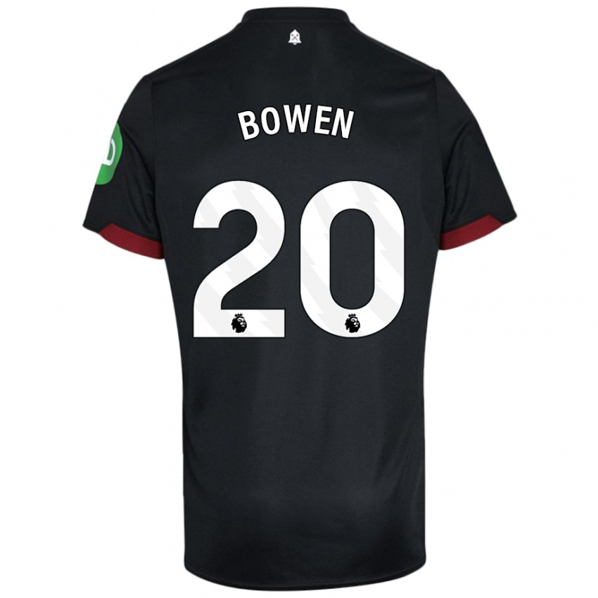 Kinder Jarrod Bowen #20 Schwarz Weiß Auswärtstrikot Trikot 2024/25 T-Shirt