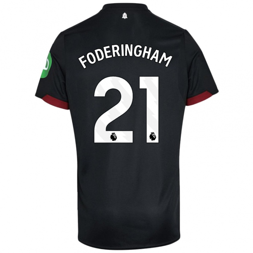 Kinder Wes Foderingham #21 Schwarz Weiß Auswärtstrikot Trikot 2024/25 T-Shirt