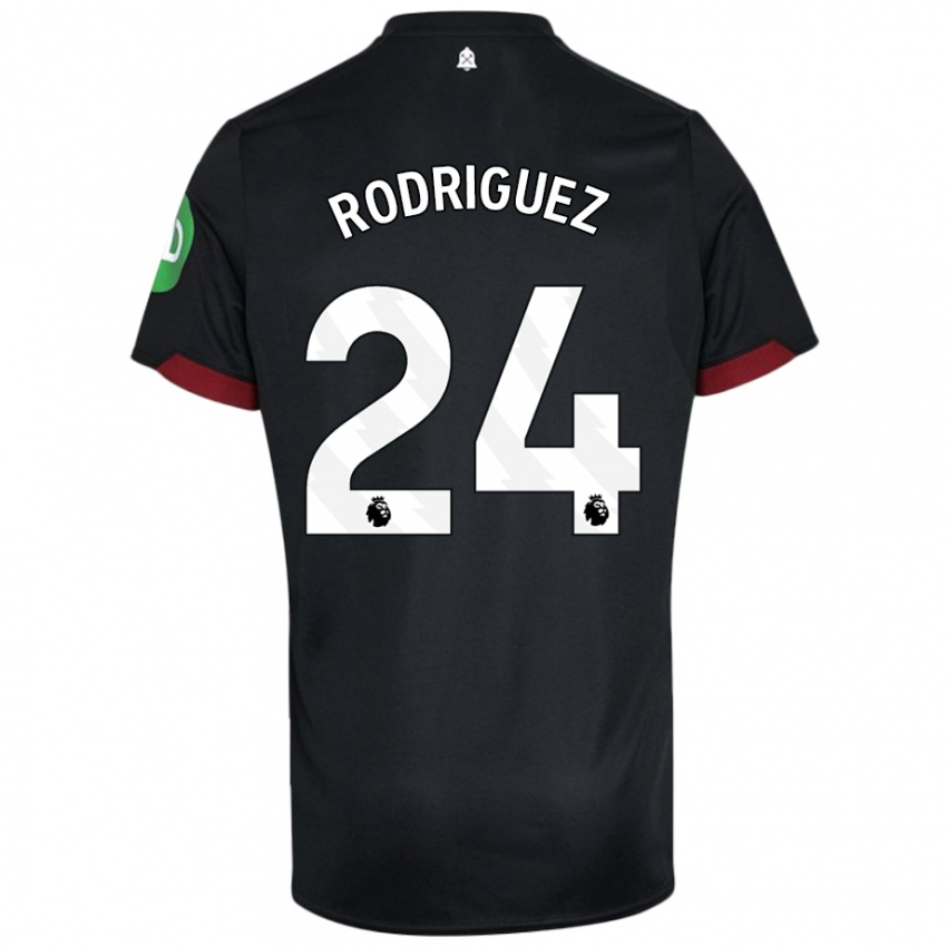 Kinder Guido Rodríguez #24 Schwarz Weiß Auswärtstrikot Trikot 2024/25 T-Shirt