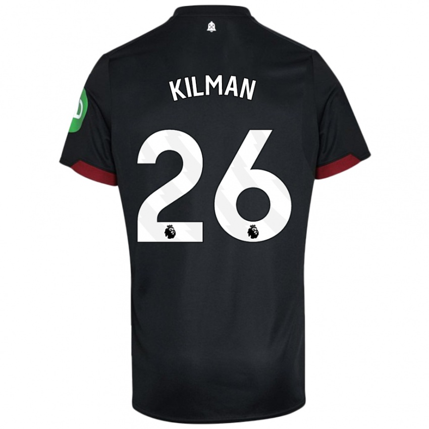 Kinder Max Kilman #26 Schwarz Weiß Auswärtstrikot Trikot 2024/25 T-Shirt