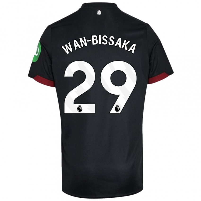 Kinder Aaron Wan-Bissaka #29 Schwarz Weiß Auswärtstrikot Trikot 2024/25 T-Shirt