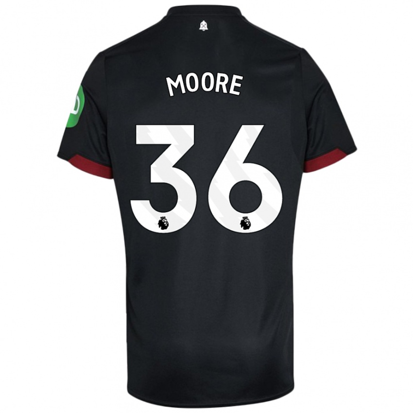 Kinder Sean Moore #36 Schwarz Weiß Auswärtstrikot Trikot 2024/25 T-Shirt