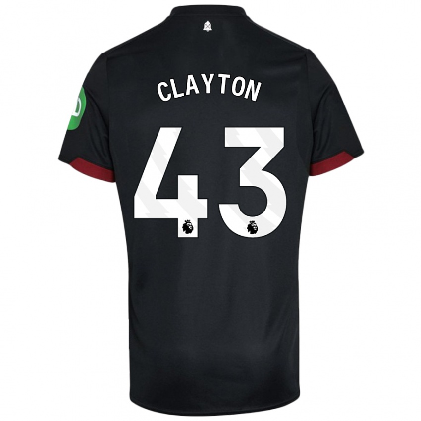 Kinder Regan Clayton #43 Schwarz Weiß Auswärtstrikot Trikot 2024/25 T-Shirt