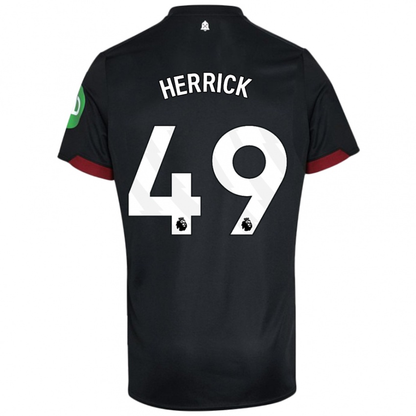 Kinder Finlay Herrick #49 Schwarz Weiß Auswärtstrikot Trikot 2024/25 T-Shirt