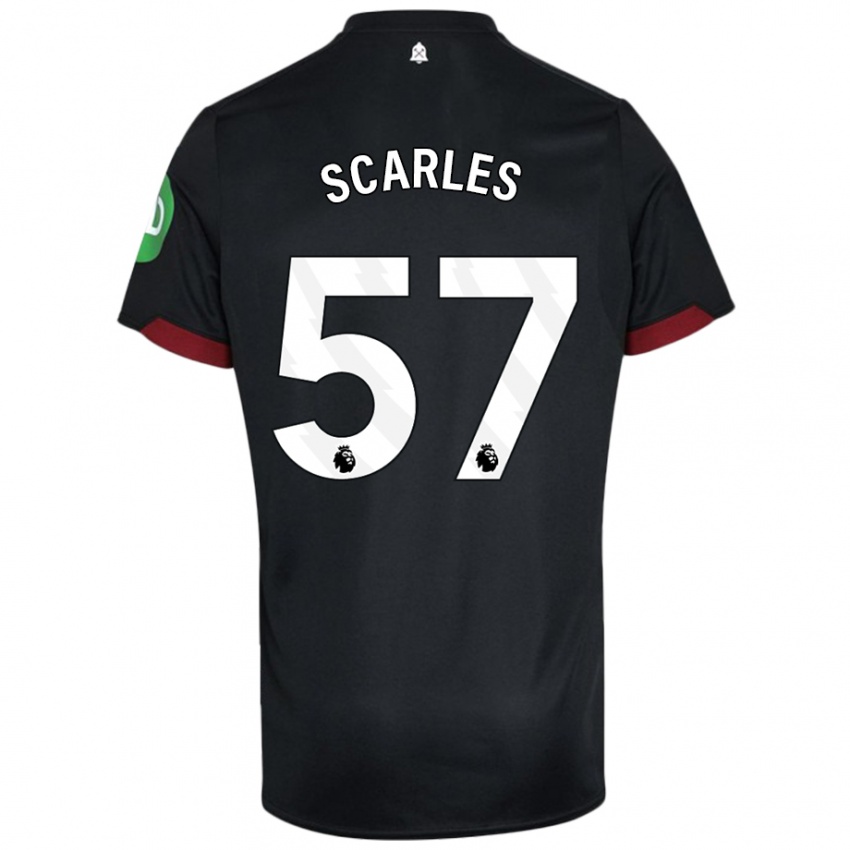 Kinder Oliver Scarles #57 Schwarz Weiß Auswärtstrikot Trikot 2024/25 T-Shirt