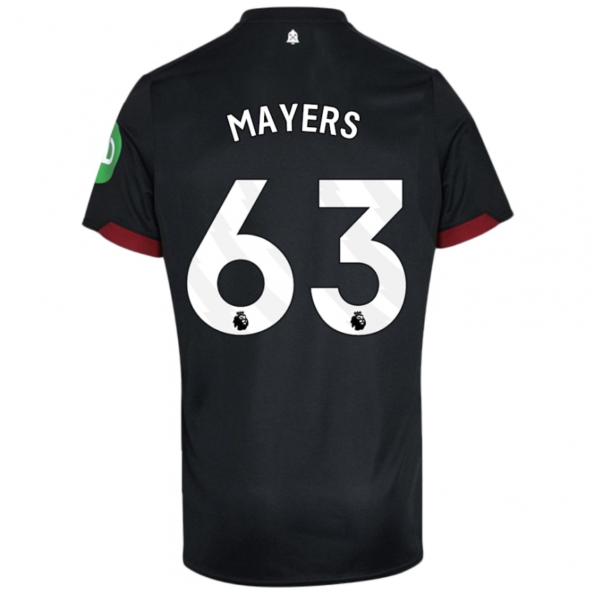 Kinder Ezra Mayers #63 Schwarz Weiß Auswärtstrikot Trikot 2024/25 T-Shirt