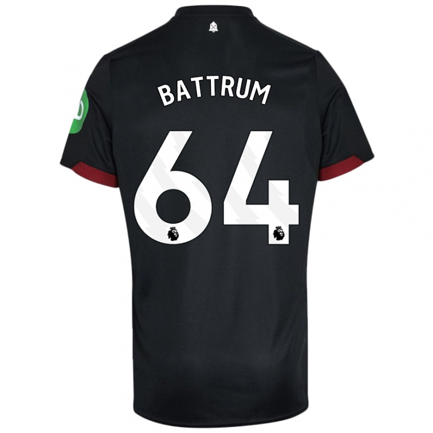 Kinder Ryan Battrum #64 Schwarz Weiß Auswärtstrikot Trikot 2024/25 T-Shirt