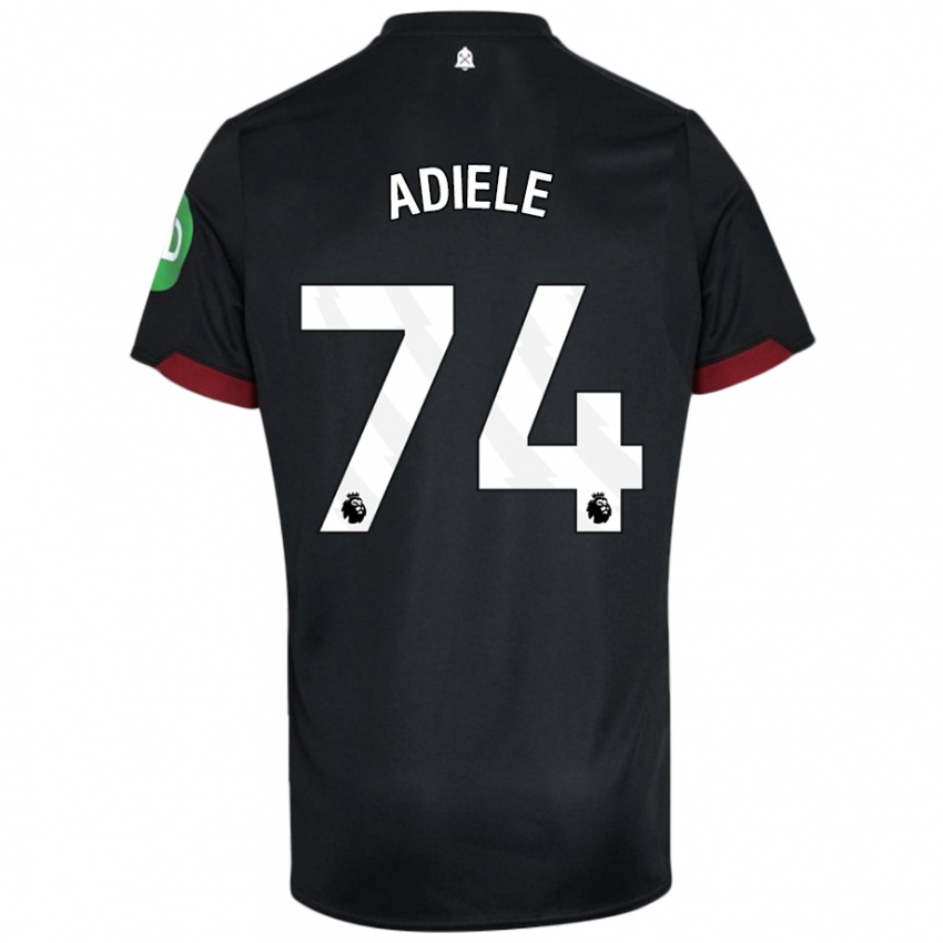 Kinder Emeka Adiele #74 Schwarz Weiß Auswärtstrikot Trikot 2024/25 T-Shirt