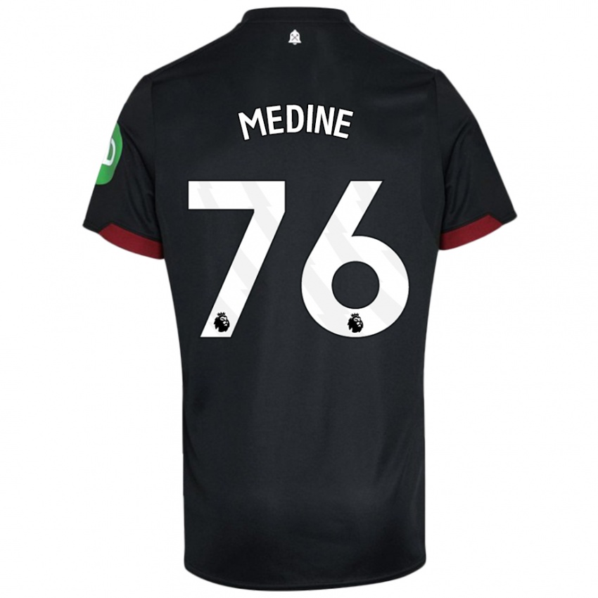 Kinder Jethro Medine #76 Schwarz Weiß Auswärtstrikot Trikot 2024/25 T-Shirt