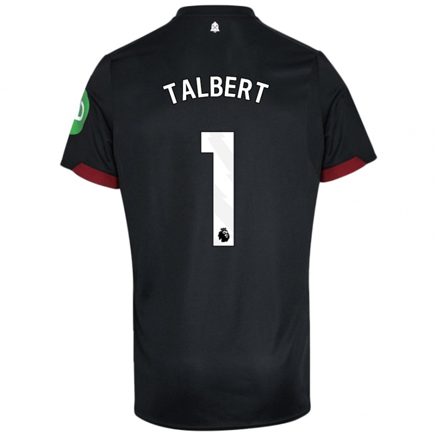 Kinder Katelin Talbert #1 Schwarz Weiß Auswärtstrikot Trikot 2024/25 T-Shirt