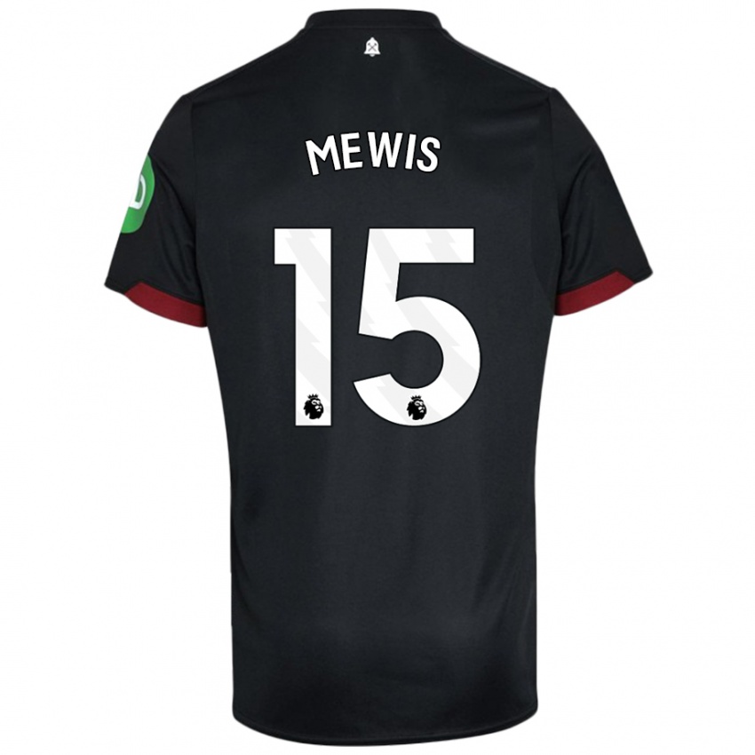 Kinder Kristie Mewis #15 Schwarz Weiß Auswärtstrikot Trikot 2024/25 T-Shirt