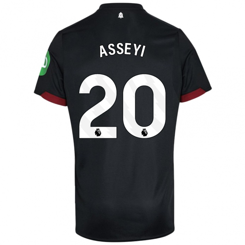 Kinder Viviane Asseyi #20 Schwarz Weiß Auswärtstrikot Trikot 2024/25 T-Shirt