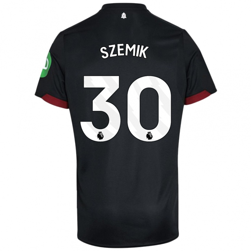 Kinder Kinga Szemik #30 Schwarz Weiß Auswärtstrikot Trikot 2024/25 T-Shirt