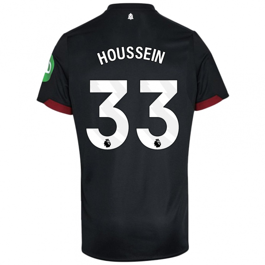 Kinder Halle Houssein #33 Schwarz Weiß Auswärtstrikot Trikot 2024/25 T-Shirt