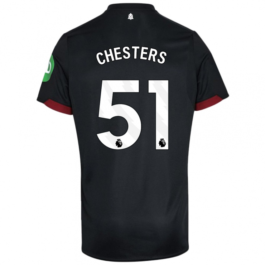 Kinder Dan Chesters #51 Schwarz Weiß Auswärtstrikot Trikot 2024/25 T-Shirt