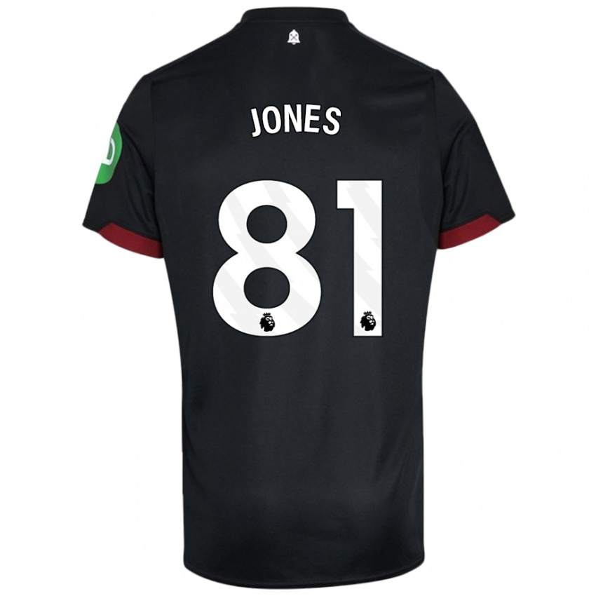 Kinder Liam Jones #81 Schwarz Weiß Auswärtstrikot Trikot 2024/25 T-Shirt