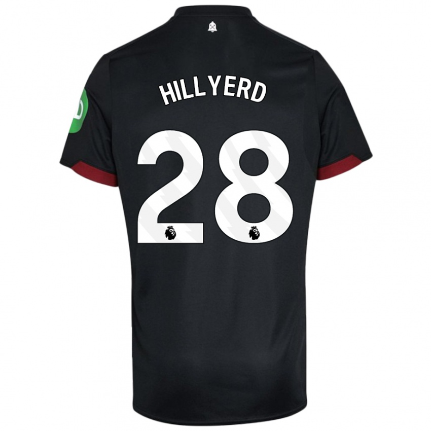 Kinder Sophie Hillyerd #28 Schwarz Weiß Auswärtstrikot Trikot 2024/25 T-Shirt