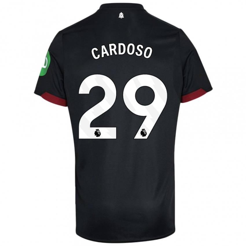 Kinder Goncalo Cardoso #29 Schwarz Weiß Auswärtstrikot Trikot 2024/25 T-Shirt