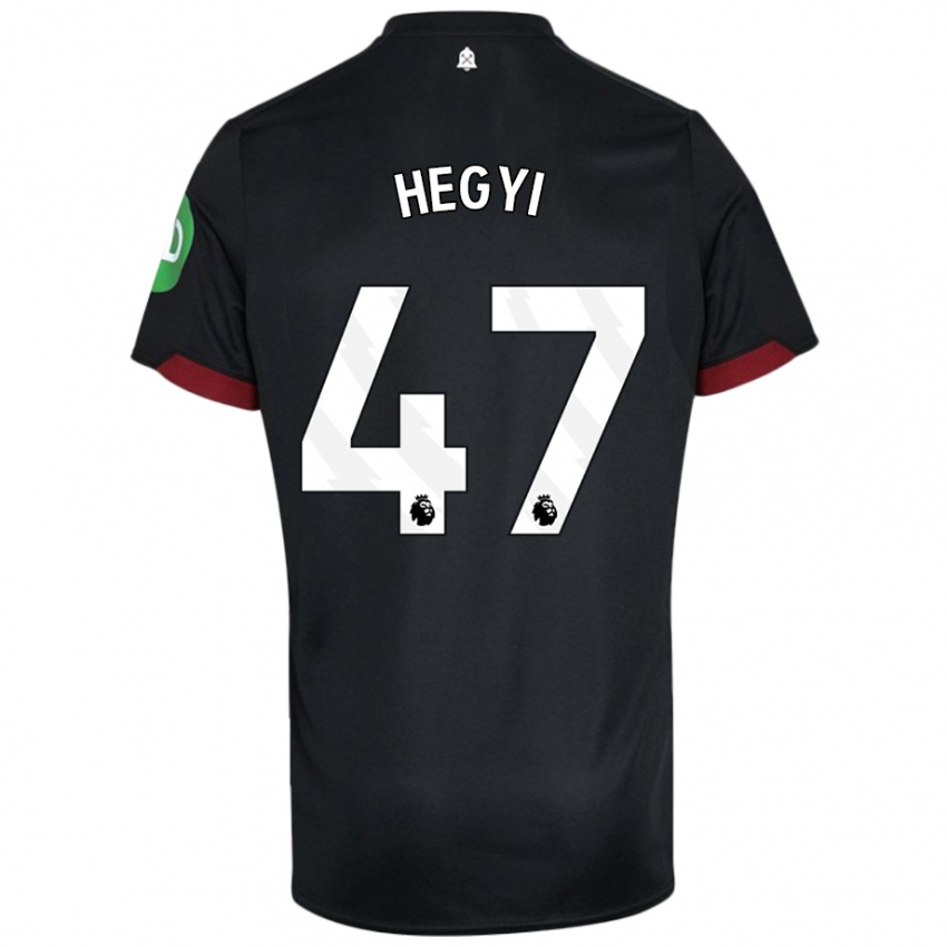 Kinder Krisztian Hegyi #47 Schwarz Weiß Auswärtstrikot Trikot 2024/25 T-Shirt