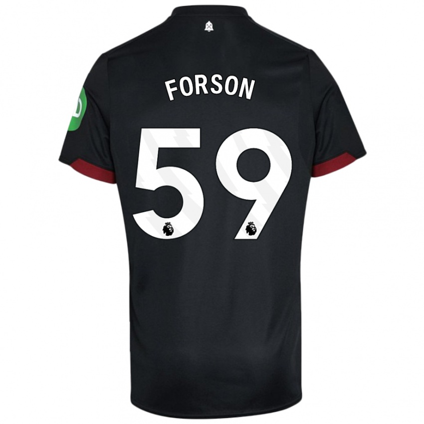 Kinder Keenan Forson #59 Schwarz Weiß Auswärtstrikot Trikot 2024/25 T-Shirt