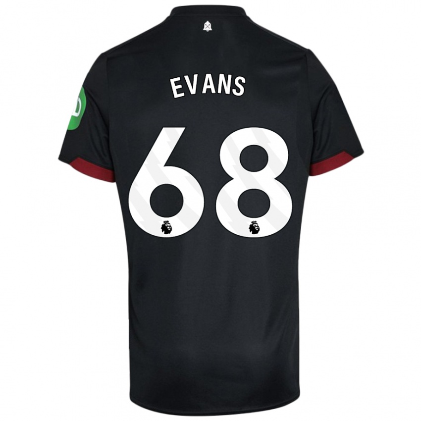 Kinder Isaac Evans #68 Schwarz Weiß Auswärtstrikot Trikot 2024/25 T-Shirt