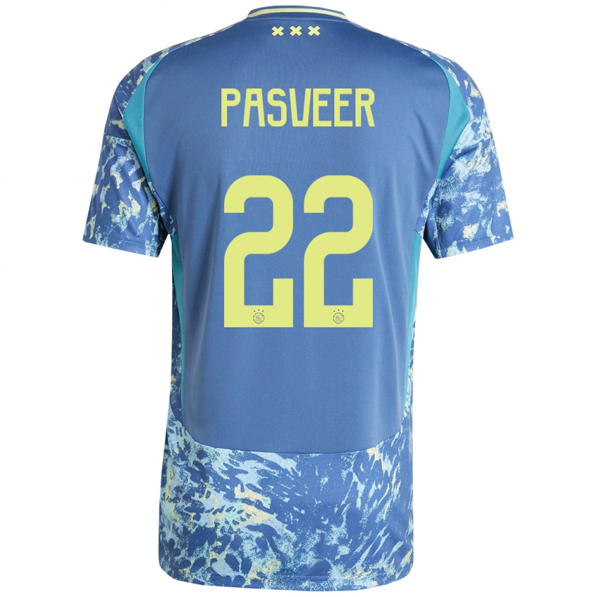 Kinder Remko Pasveer #22 Grau Blau Gelb Auswärtstrikot Trikot 2024/25 T-Shirt