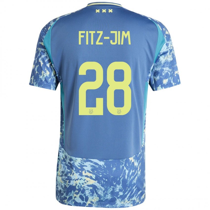 Kinder Kian Fitz-Jim #28 Grau Blau Gelb Auswärtstrikot Trikot 2024/25 T-Shirt