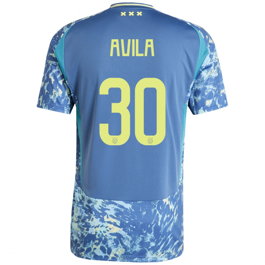 Kinder Gastón Ávila #30 Grau Blau Gelb Auswärtstrikot Trikot 2024/25 T-Shirt