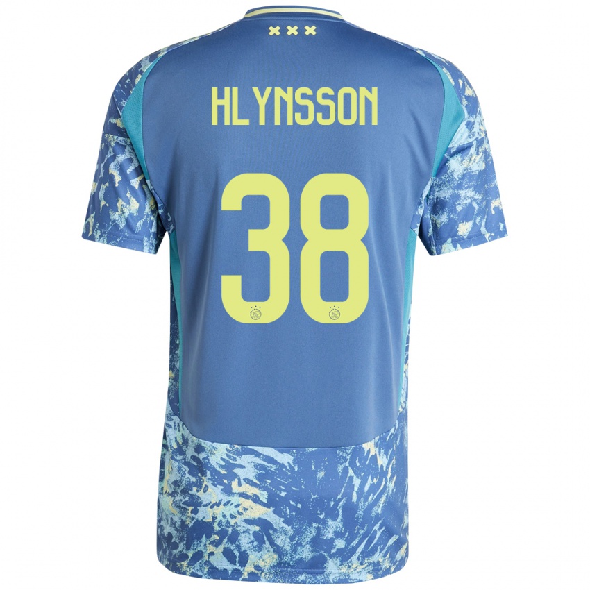 Kinder Kristian Hlynsson #38 Grau Blau Gelb Auswärtstrikot Trikot 2024/25 T-Shirt