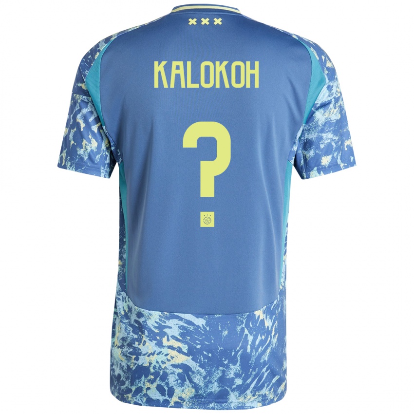 Kinder David Kalokoh #0 Grau Blau Gelb Auswärtstrikot Trikot 2024/25 T-Shirt