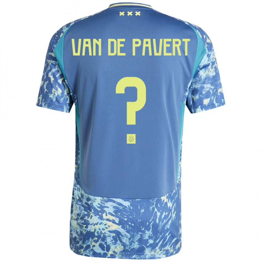 Kinder Ryan Van De Pavert #0 Grau Blau Gelb Auswärtstrikot Trikot 2024/25 T-Shirt