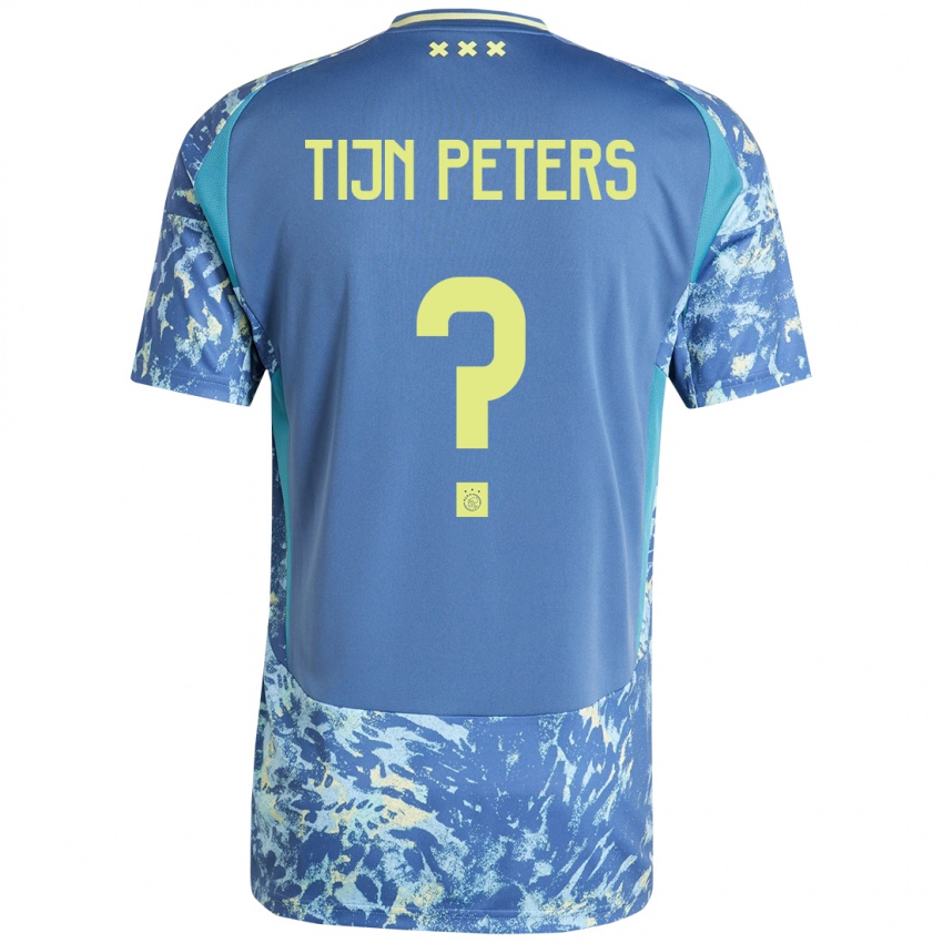 Kinder Tijn Peters #0 Grau Blau Gelb Auswärtstrikot Trikot 2024/25 T-Shirt