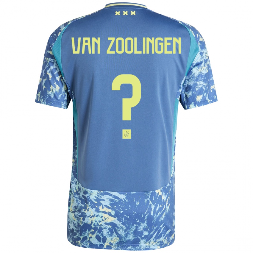 Kinder Glenn Van Zoolingen #0 Grau Blau Gelb Auswärtstrikot Trikot 2024/25 T-Shirt