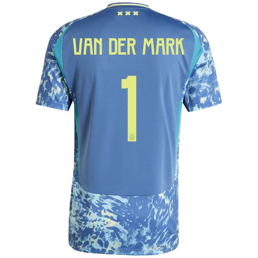 Kinder Jesper Van Der Mark #1 Grau Blau Gelb Auswärtstrikot Trikot 2024/25 T-Shirt