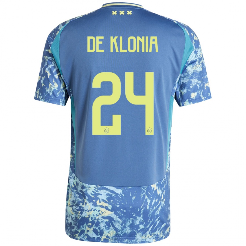 Kinder Daliyah De Klonia #24 Grau Blau Gelb Auswärtstrikot Trikot 2024/25 T-Shirt