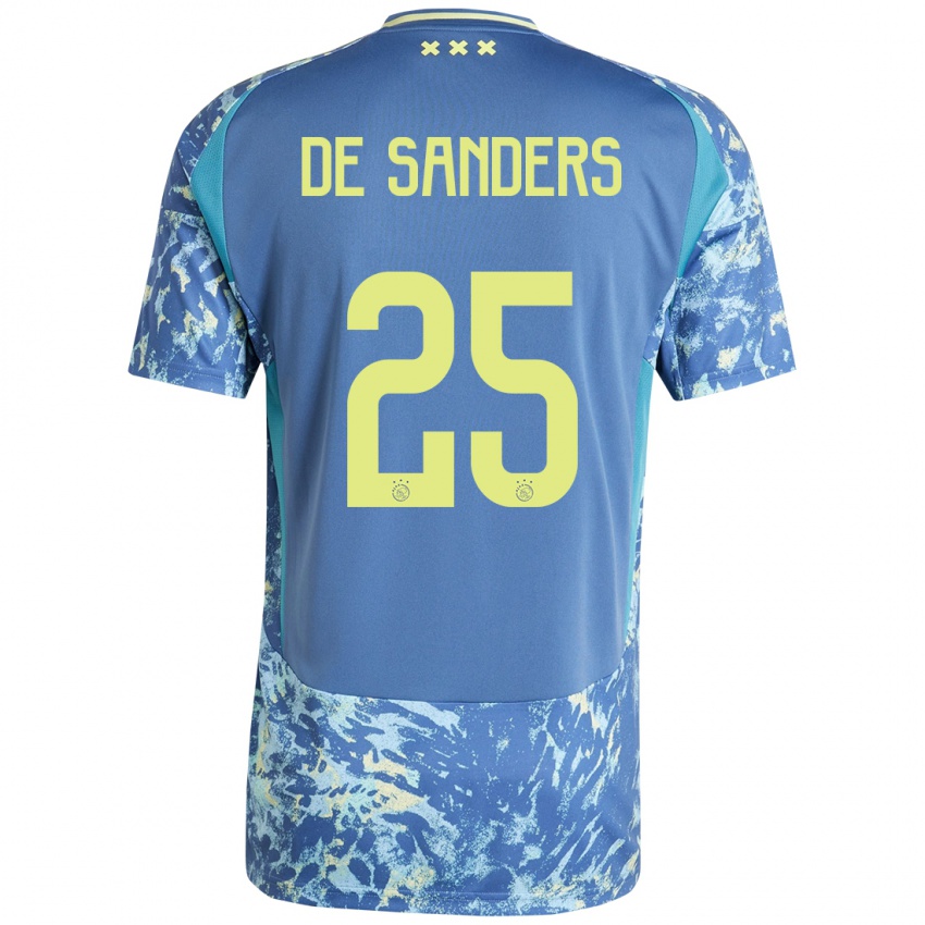 Kinder Kay-Lee De Sanders #25 Grau Blau Gelb Auswärtstrikot Trikot 2024/25 T-Shirt