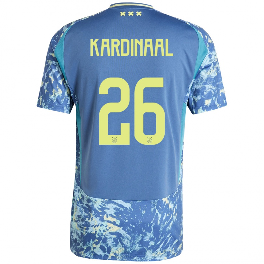 Kinder Isa Kardinaal #26 Grau Blau Gelb Auswärtstrikot Trikot 2024/25 T-Shirt