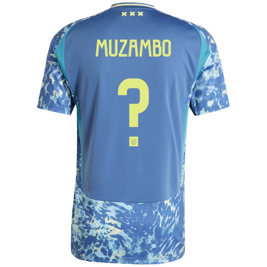 Kinder Stanis Idumbo Muzambo #0 Grau Blau Gelb Auswärtstrikot Trikot 2024/25 T-Shirt