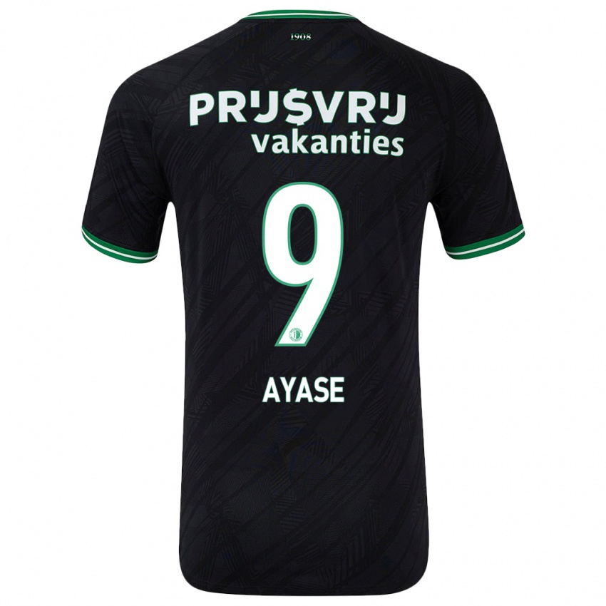 Kinder Ayase Ueda #9 Schwarz Grün Auswärtstrikot Trikot 2024/25 T-Shirt