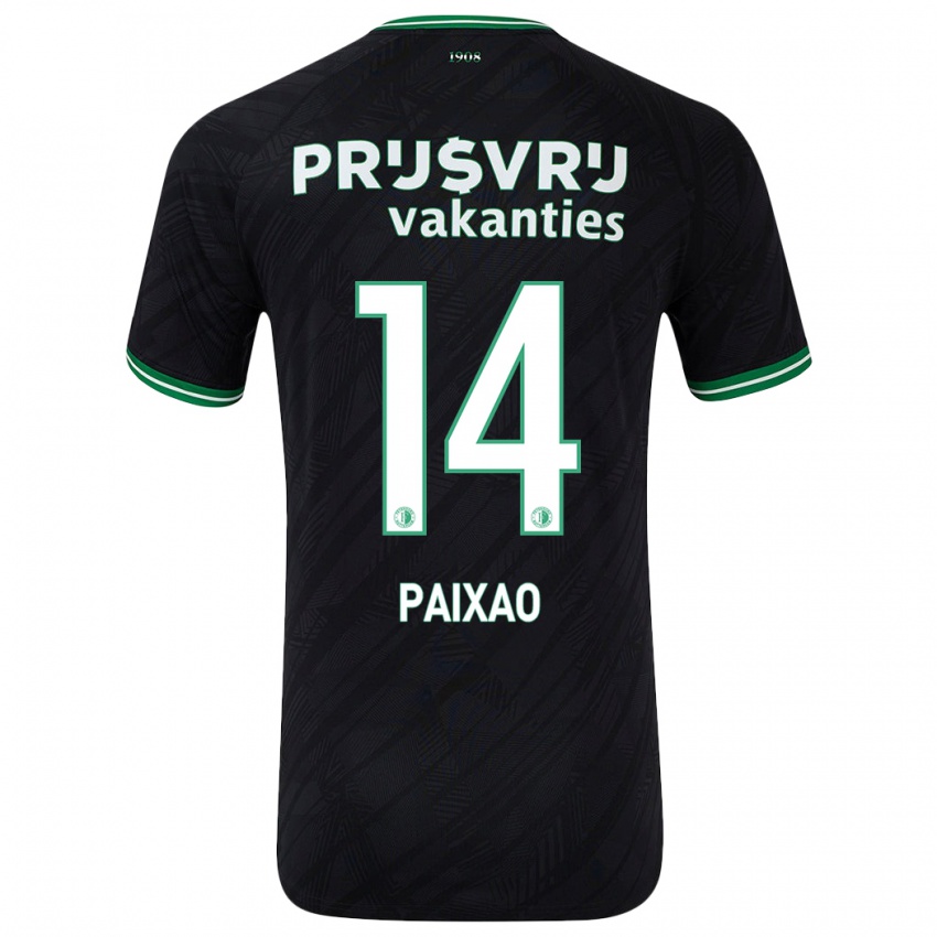 Kinder Igor Paixão #14 Schwarz Grün Auswärtstrikot Trikot 2024/25 T-Shirt