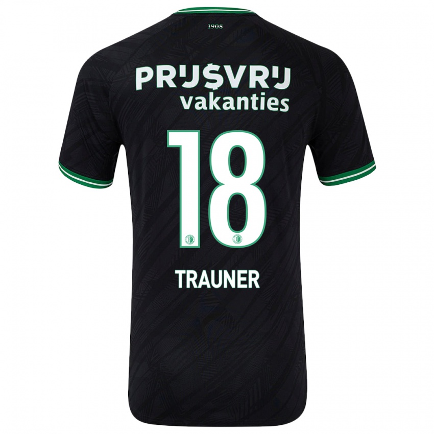 Kinder Gernot Trauner #18 Schwarz Grün Auswärtstrikot Trikot 2024/25 T-Shirt