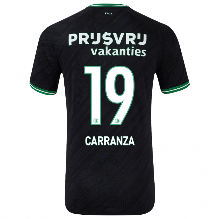 Kinder Julián Carranza #19 Schwarz Grün Auswärtstrikot Trikot 2024/25 T-Shirt