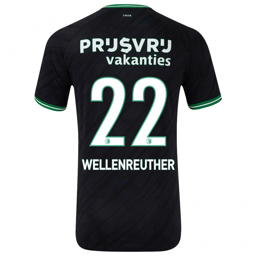 Kinder Timon Wellenreuther #22 Schwarz Grün Auswärtstrikot Trikot 2024/25 T-Shirt