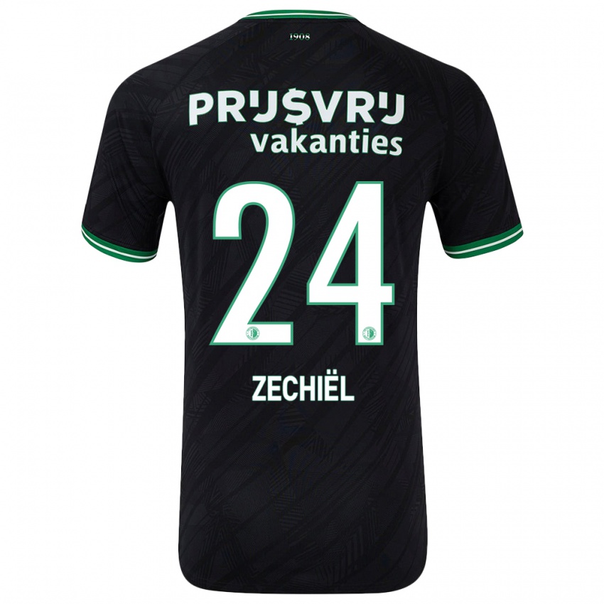 Kinder Gjivai Zechiel #24 Schwarz Grün Auswärtstrikot Trikot 2024/25 T-Shirt