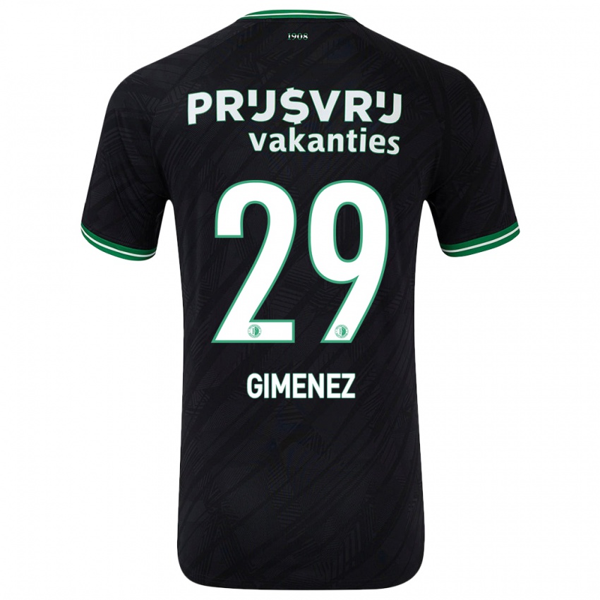 Kinder Santiago Gimenez #29 Schwarz Grün Auswärtstrikot Trikot 2024/25 T-Shirt