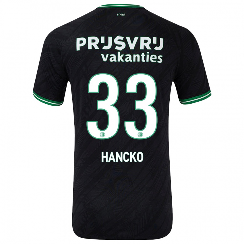 Kinder David Hancko #33 Schwarz Grün Auswärtstrikot Trikot 2024/25 T-Shirt