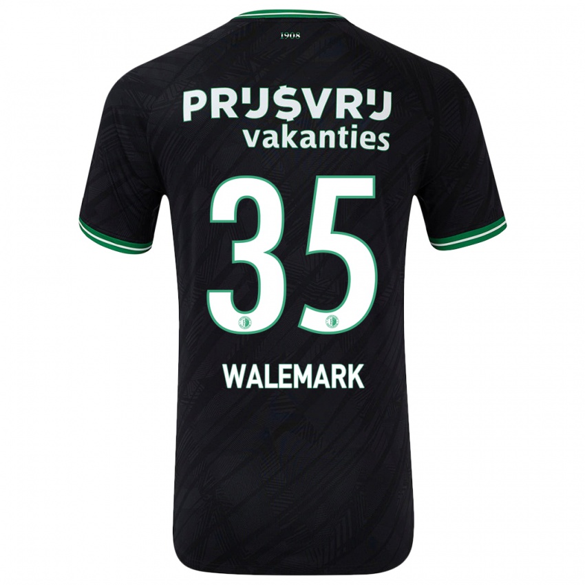 Kinder Patrik Walemark #35 Schwarz Grün Auswärtstrikot Trikot 2024/25 T-Shirt